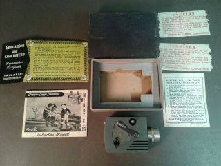 Vintage Universal Mini 16mm Movie Spy Camera With Box & Instructions