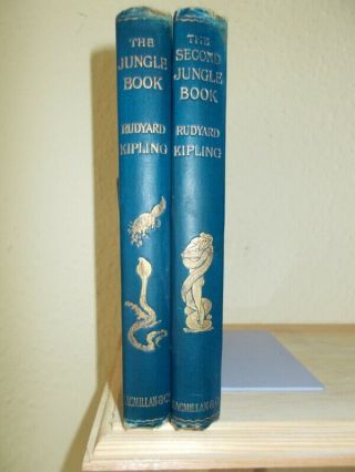 Kipling - The Jungle Book Vol1 & 2 - 1899 First Ed - 4th & 8th Imp.  Bright
