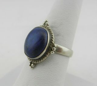 Vintage Sterling Silver Lapis Lazuli Stone Ring - Size 8