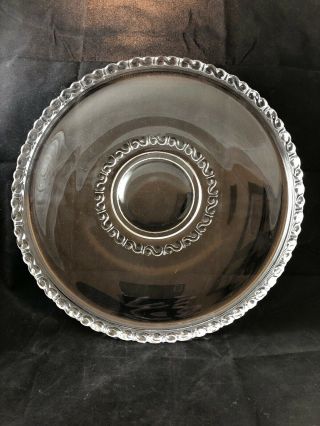 Vtg Heisey Athena Torte Plate 13 " Round Clear Glass