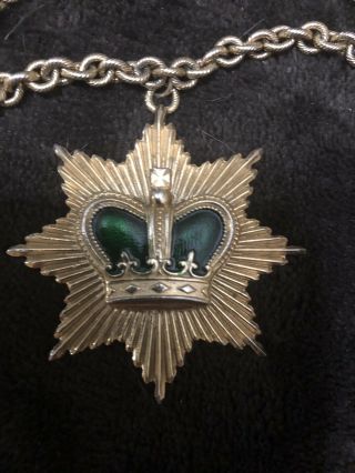 Vintage Crown Trifari W/ Maltese Cross Gold Tone Green Enamel Necklace Signed