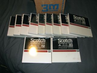 Scotch Magnetic Tape (11 Reels) 150 & 203 Reel To Reel 1/4 " 1800 