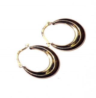10k yellow gold ladies hollow hoop earrings.  7g estate womens vintage 5