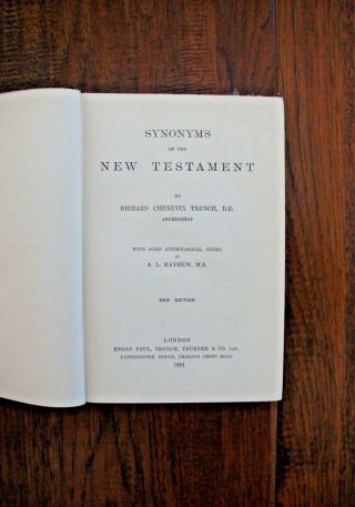 1901 R C TRENCH Synonyms of the Testament SPURGEON RECOMMEND 4