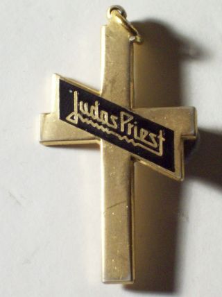 Judas Priest 1980 Tour Cross Enamel Badge Metal Official Vintage Merch