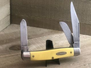 Vintage Ranger Usa 3 Blade Stockman Yellow Handle Pocket Knife
