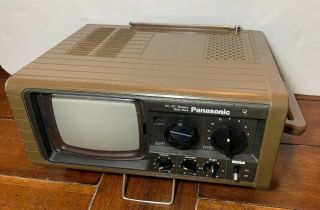 From 1975 Panasonic Tr - 525 Vintage Portabletelevision Brown Power Cord Handle