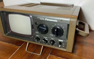 FROM 1975 Panasonic TR - 525 Vintage PortableTelevision Brown Power Cord Handle 2