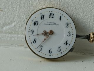 Vintage Alpina Union Horlogere Mechanical Movement And Dial (repair / Parts)