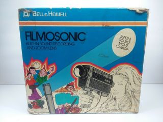 Vintage Bell & Howell Filmosonic 8 Sound Movie Camera 1223 - Complete