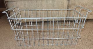 Vintage Primitive Metal Wire Freezer Storage Basket 21 3/8 " 9 1/2 18 3/4 " Rustic