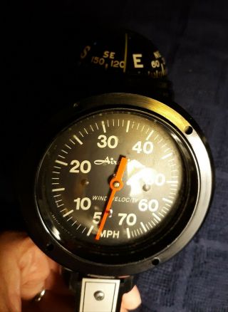 Wind Speed Velocity & Compass,  Airguide Windial,  Handheld,  Vintage Model 919