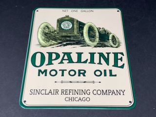 Vintage Sinclair Opaline Motor Oil One Gallon Advertising Gas Oil Porcelain Sign