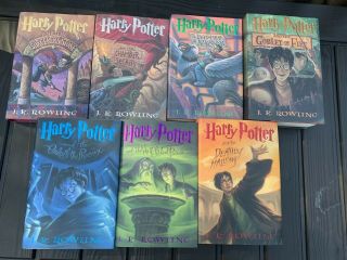 Complete Set Of 7 Harry Potter First Edition Hardcover Books J.  K.  Rowling