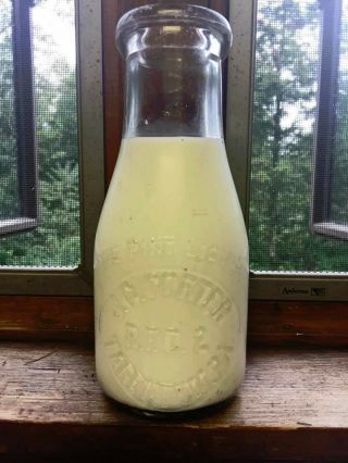 Vintage J.  C.  Porter Tarentum Pa Rfd2 Dairy Milk Bottle 1 Pint