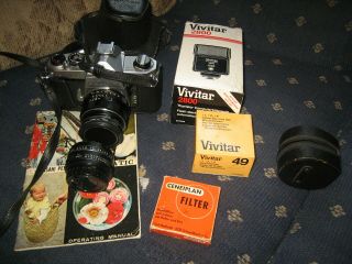 Asahi Pentax Spotmatic 35mm Slr Camera With Smc Takumar 50mm F/1.  4 Lens Bundle