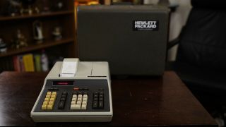 1973 Hewlett Packard Model 46 Calculator,  Hard Case & Cover (near)