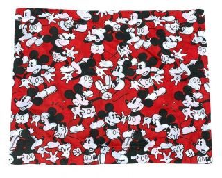 Disney 25x30 Red Mickey Mouse Vintage 90s Made In USA Standard Pillow Cases Set 2