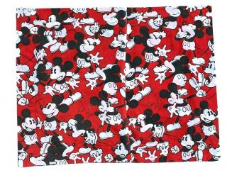 Disney 25x30 Red Mickey Mouse Vintage 90s Made In USA Standard Pillow Cases Set 3