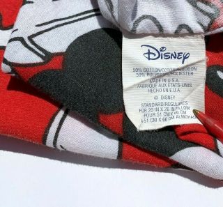 Disney 25x30 Red Mickey Mouse Vintage 90s Made In USA Standard Pillow Cases Set 5