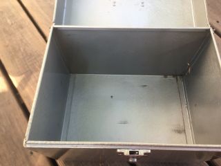 Vintage Metal File Storage Box Hamilton Metal Excelsior Lock 10x12.  5x9
