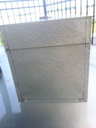 Vintage Metal File Storage Box Hamilton Metal Excelsior Lock 10x12.  5x9 5