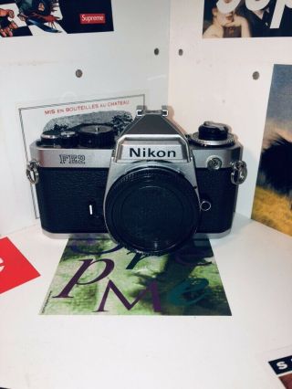 Nikon Fe2 35mm Slr Film Camera Body Only - Silver W/ Titanium Shutter Vintage