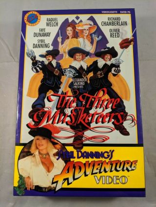 Vintage 1973 Sybil Danning Adventure Video The Three Musketeers Big Box Vhs
