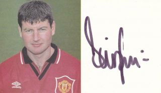 Denis Irwin Signed Vintage Manchester United Official Club Card Aftal Dealer 135