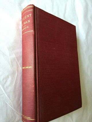 Charles Darwin " The Descent Of Man " Red Cloth Hardcover 1874 A.  L.  Burt 2nd Editi