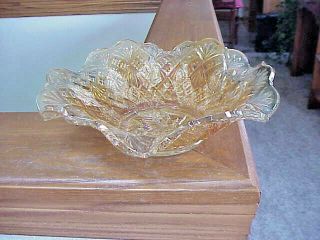 Vtg Millersburg Carnival Glass Nesting Swan Bowl Marigold Honey Amber