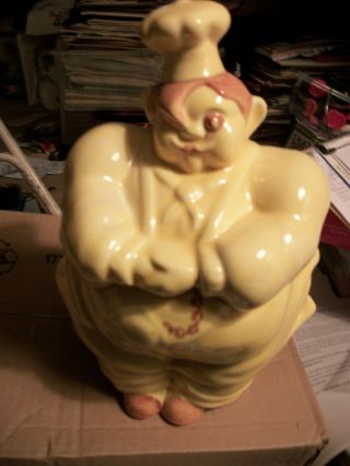 Vintage Red Wing Pottery Chief Pierre Yellow Cookie Jar