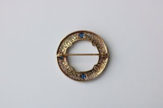 Vintage 14 Karat White Gold Brooch With Sapphires 3