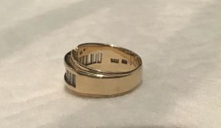 Vintage Solid 14k Gold Ring White Sapphire Baguette Stone Display - Missing One