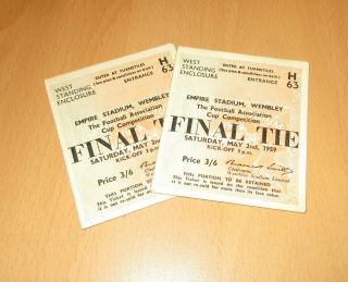 Vintage Football Ticket Stub X 2,  Fa Cup Final Tie,  Wembley,  1959