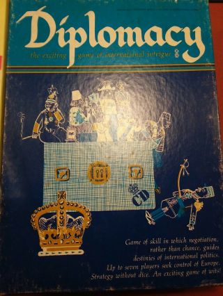 Diplomacy Board Game Avalon Hill Vintage 1976
