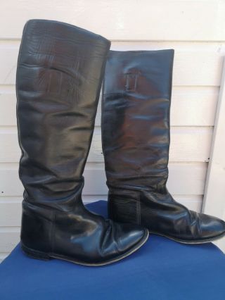 Vintage Leather Motorcycle Boots Size 10 Black