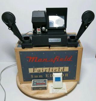 Vintage Mansfield " Fairfield " 8mm Editor Model 650 W/holiday E - Z Splicer