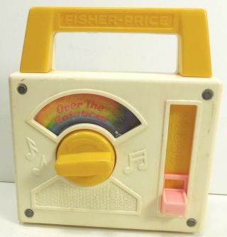 Vintage 1981 Fisher Price Over The Rainbow Tote - A - Tune Music Box Radio 794