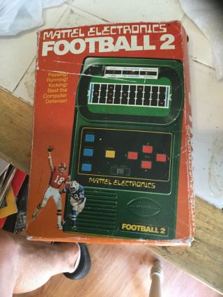 Vintage 1978 Mattel Electronics Football 2 Handheld Game W/box