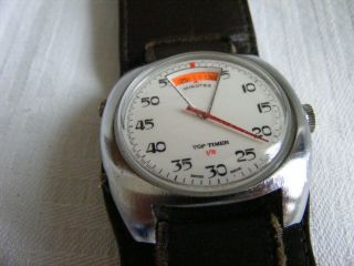 vintage TOP TIMER men ' s hand wind wrist stopwatch - - spares/restore etc 2