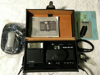 Non - Vintage Rollei 35 Led Film Camera & Flash With Case & Accessories