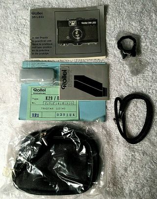 Non - Vintage Rollei 35 LED Film Camera & Flash with Case & Accessories 7