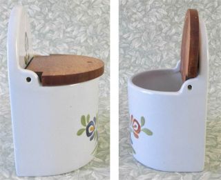 Vintage FRENCH Ceramic SEL & ALLUMETTES Signed Handmade Canisters SALT MATCHES 3