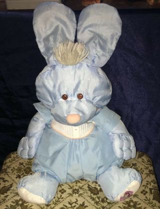 Vintage Fisher - Price Puffalumps Blue Bunny Rabbit Plush Adorable 23” Tall