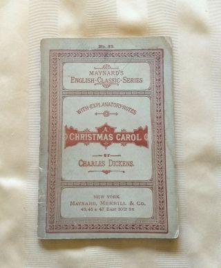 1892 Edition Of A Christmas Carol By Charles Dickens (maynard 