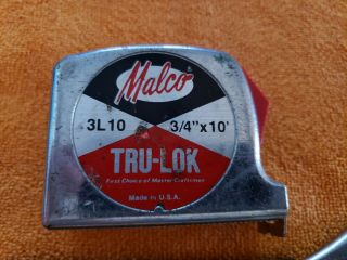 1 - Malco Tape Measure & 2 - Adjustable Wrenches with Rubber Coating VTG Collectible 5