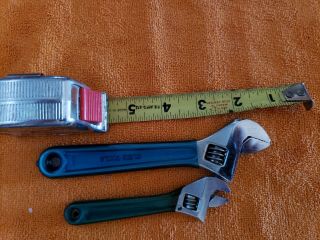1 - Malco Tape Measure & 2 - Adjustable Wrenches with Rubber Coating VTG Collectible 7