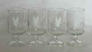 Set of 4 Vintage Advertising 50 ' s AMERICAN AIRLINES AA LOGO on Bar Glasses 2