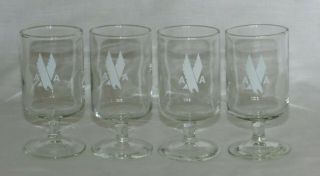 Set of 4 Vintage Advertising 50 ' s AMERICAN AIRLINES AA LOGO on Bar Glasses 3